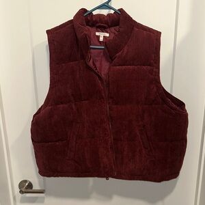 Women's Burgundy Corduroy Vest
